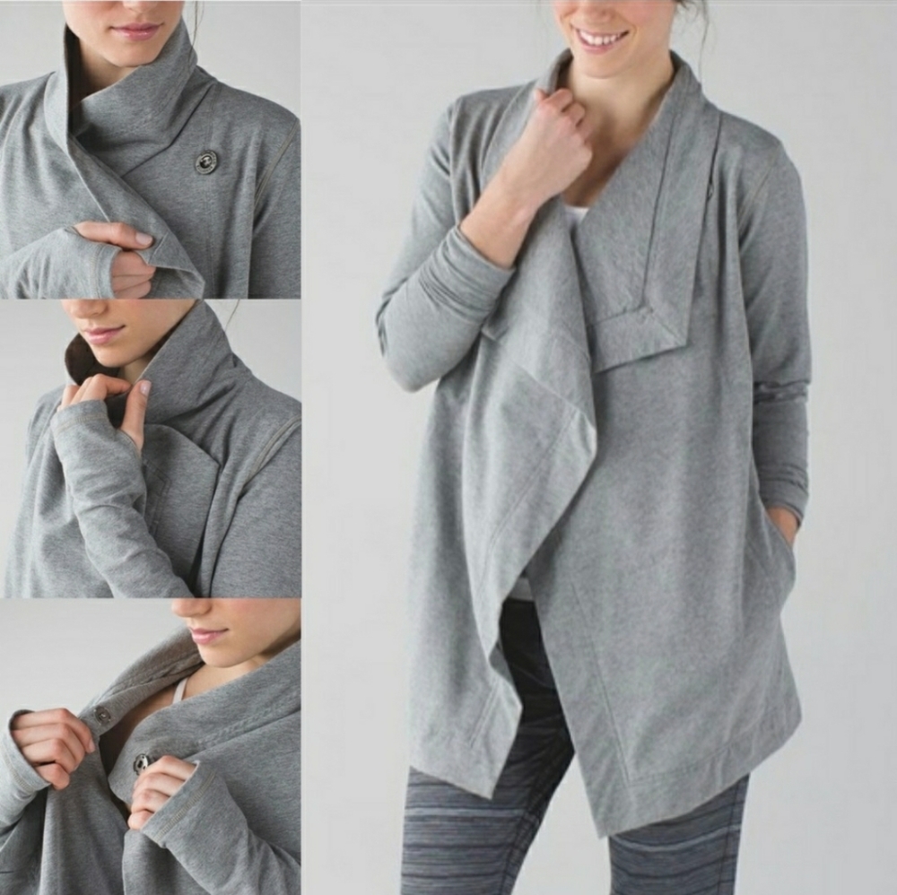 Lululemon women's Restore wrap  grey jacket size 2